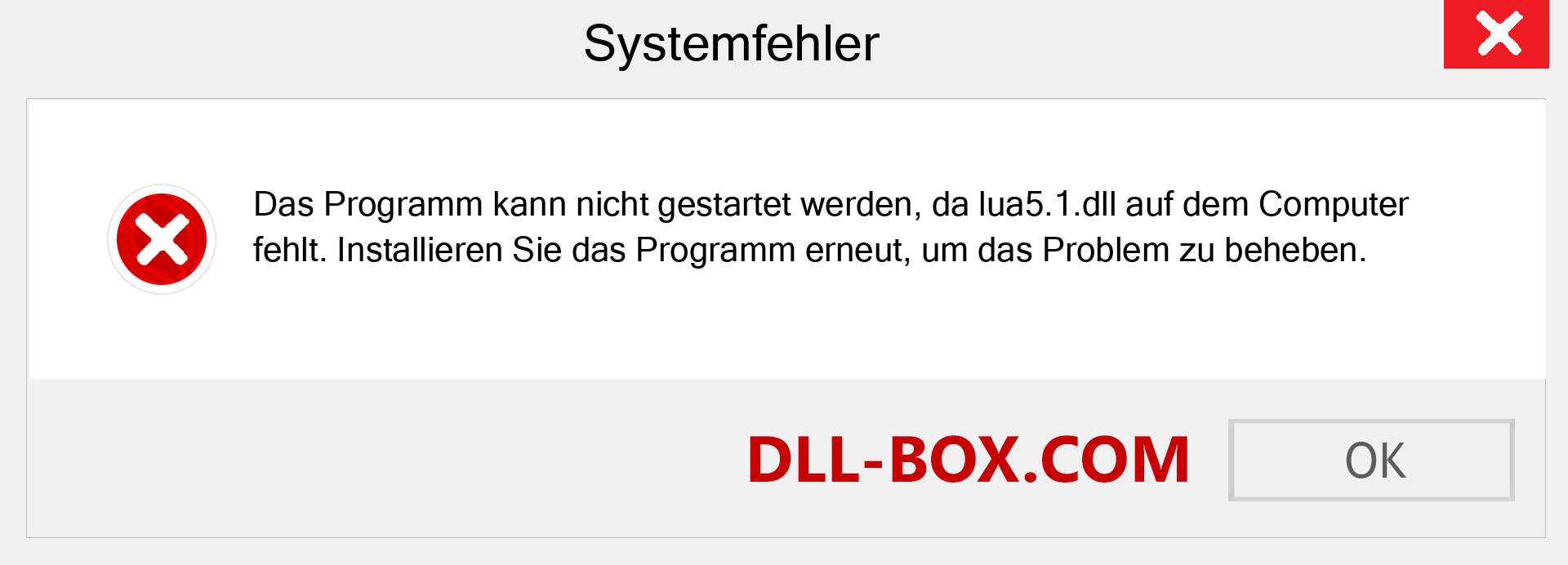 lua5.1.dll-Datei fehlt?. Download für Windows 7, 8, 10 - Fix lua5.1 dll Missing Error unter Windows, Fotos, Bildern